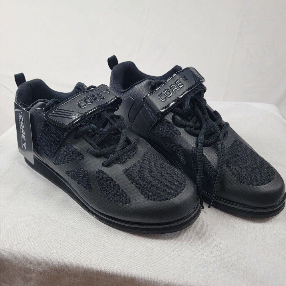 Core Unisex Adults Black Low Top Weightlifting Sneaker Shoes Size M10.5 W12